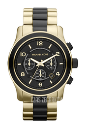 Michael Kors Runway Czarny/Stal w odcieniu złota Ø45 mm MK8265