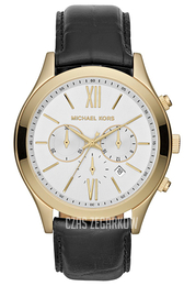 Michael Kors Brookton Srebrny/Skóra Ø45 mm MK8308