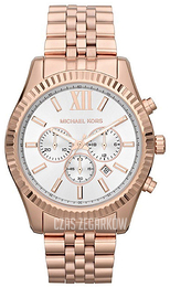 Michael Kors Lexington Biały/Stal w kolorze różowego złota Ø45 mm MK8313