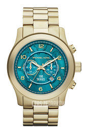 Michael Kors Runway Niebieski/Stal w odcieniu złota Ø45 mm MK8315