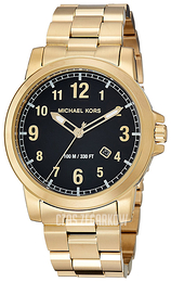 Michael Kors Paxton Czarny/Stal w odcieniu złota Ø43 mm MK8555
