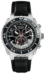 Nautica Chronograph Czarny/Skóra Ø45 mm A14678G