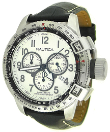 Nautica Chronograph Biały/Skóra Ø46 mm A29505