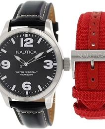 Nautica BFD 102 Czarny/Skóra Ø44 mm NAD13501G