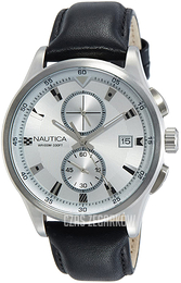 Nautica NCT Srebrny/Skóra Ø44 mm NAD16556G