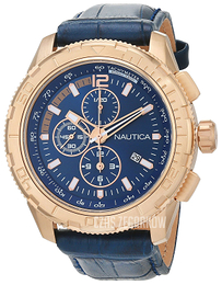 Nautica Chronograph Niebieski/Skóra Ø48 mm NAD20512G