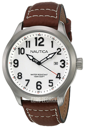 Nautica Dress Biały/Skóra Ø45 mm NAI10005G