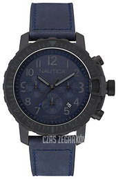 Nautica Chronograph Niebieski/Skóra Ø46 mm NAI21005G