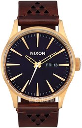 Nixon The Sentry Czarny/Skóra Ø42 mm A105-5033