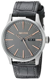 Nixon The Sentry Szary/Skóra Ø42 mm A1052145-00