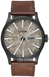 Nixon The Sentry Szary/Skóra Ø42 mm A1052687-00