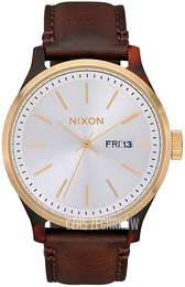 Nixon The Sentry Srebrny/Skóra Ø42 mm A12633169