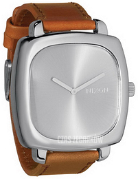 Nixon The Shutter Srebrny/Skóra Ø44 mm A286747-00