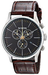 Nixon The Sentry Czarny/Skóra Ø42 mm A4051887