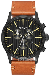 Nixon The Sentry Czarny/Skóra Ø42 mm A4052664-00