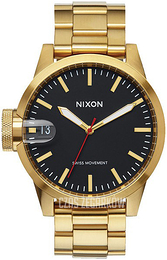 Nixon The Chronicle Czarny/Stal w odcieniu złota Ø44 mm A441-510-00