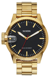 Nixon The Chronicle Czarny/Stal w odcieniu złota Ø44 mm A441510-00