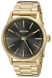 Nixon The Sentry Czarny/Stal w odcieniu złota Ø38 mm A4501604-00