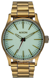 Nixon The Sentry Zielony/Stal w odcieniu złota Ø38 mm A4502230-00