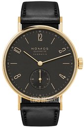 Nomos Glashütte Tangente Gold Neomatik Czarny/Skóra Ø35 mm N-163