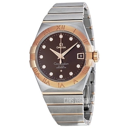Omega Constellation Co-Axial 38mm Brązowy/18 karatowe różowe złoto Ø38 mm 123.20.38.21.63.001