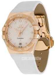 Omega Constellation Quartz 35mm Biały/Skóra Ø35 mm 123.53.35.60.52.001