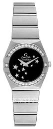 Omega Constellation Quartz 24mm Czarny/Stal Ø24 mm 123.15.24.60.01.001