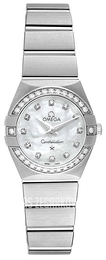 Omega Constellation Quartz 24mm Biały/Stal Ø24 mm 123.15.24.60.55.003