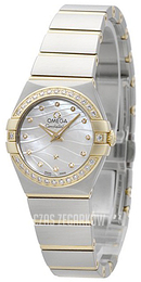 Omega Constellation Quartz 24mm Biały/Stal Ø24 mm 123.25.24.60.55.011