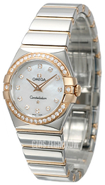Omega Constellation Quartz 27mm Biały/18 karatowe różowe złoto Ø27 mm 123.25.27.60.55.005