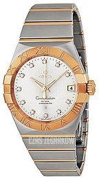 Omega Constellation Co-Axial 38mm Srebrny/18 karatowe różowe złoto Ø38 mm 123.25.38.21.52.003