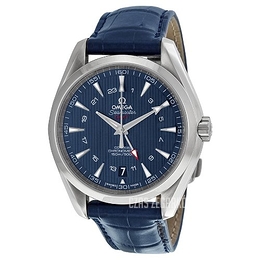Omega Seamaster Aqua Terra 150m Co-Axial GMT 43mm Niebieski/Skóra Ø43 mm 231.13.43.22.03.001