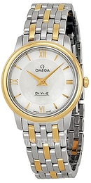 Omega De Ville Prestige Quartz 27.4mm Biały/18 karatowe żółte złoto Ø27.4 mm 424.20.27.60.05.001