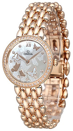 Omega De Ville Prestige Quartz 27.4mm Biały/18 karatowe różowe złoto Ø27.4 mm 424.55.27.60.55.003