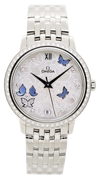 Omega De Ville Prestige Co-Axial 32.7mm Biały/18 karatowe białe złoto Ø32.7 mm 424.55.33.20.55.003