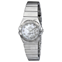 Omega Constellation Quartz 24mm Biały/Stal Ø24 mm 123.10.24.60.55.001