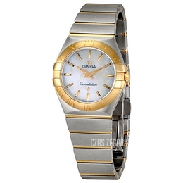 Omega Constellation Quartz 27mm Biały/18 karatowe różowe złoto Ø27 mm 123.20.27.60.05.001