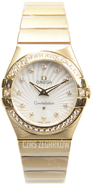 Omega Constellation Quartz 27mm Biały/18 karatowe żółte złoto Ø27 mm 123.55.27.60.55.003