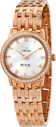 Omega De Ville Prestige Quartz Biały/18 karatowe różowe złoto Ø27 mm 413.55.27.60.05.002