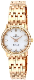 Omega De Ville Prestige Quartz Biały/18 karatowe różowe złoto Ø27 mm 413.55.27.60.55.002