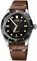 Oris Diving Czarny/Skóra Ø40 mm 01 733 7707 4084-Set LS