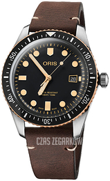 Oris Diving Czarny/Skóra Ø42 mm 01 733 7720 4354-07 5 21 44