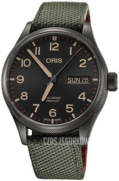 Oris Aviation Czarny/Skóra Ø45 mm 01 752 7698 4274-Set TS
