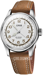 Oris Aviation Srebrny/Skóra Ø40 mm 01 754 7741 4081-Set