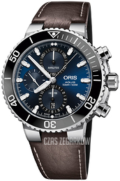 Oris Diving Niebieski/Skóra Ø45.5 mm 01 774 7743 4155-07 5 24 10EB