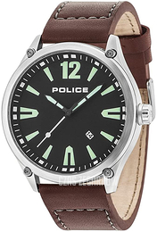 Police Czarny/Skóra Ø48 mm 15244JBS.02