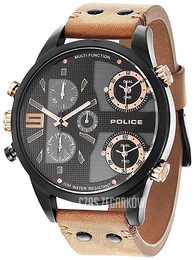 Police Copperhead Czarny/Skóra Ø54 mm PL14374JSB/02