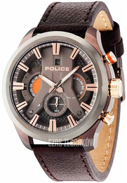 Police Cyclone Brązowy/Skóra Ø48 mm PL14639JSBZU/61
