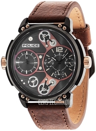 Police Czarny/Skóra Ø54 mm PL14693JSB.12A