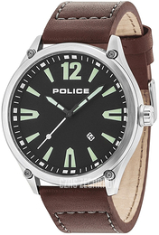 Police Czarny/Skóra Ø48 mm PL15244JBS/02